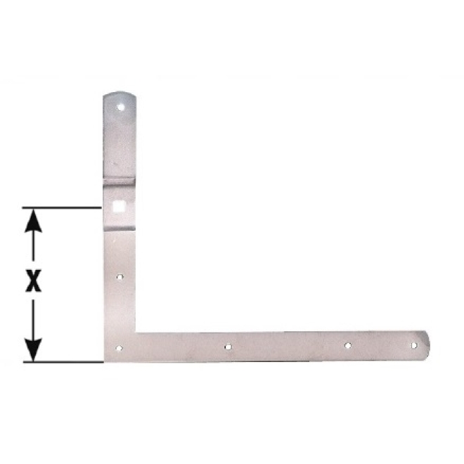 Winkelband Edelstahl mit halbrunden Enden f. verstellbare Rolle, 250x300mm - 1 Paar