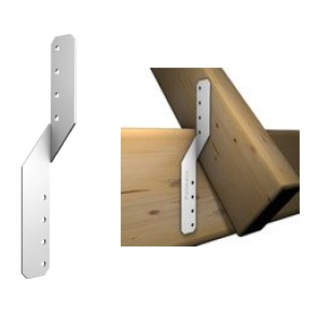 UNI-Sparrenpfettenverbinder verz., rechts + links verwendbar, 210x32mm, Materialstärke: 2,0mm - 100 Stück