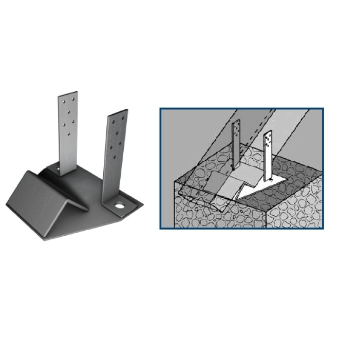 Sparrenfüße feuerverz., f. Beton, Länge: 170mm, Breite: 210mm, Gabelbreite: 120mm Seitenplatten: 140x40mm - 10 Stück