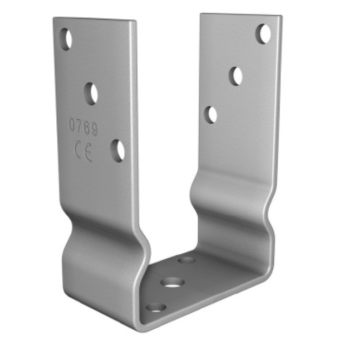 Pfostenträger m. Balkenauflage, fvz., Importware, Gabelweite 101mm, Maße 155x60mm, Material 4,0mm - 10 Stück