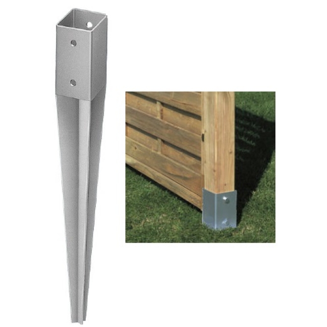 Einschlagbodenhülsen fvz., Hülse/Topf 71x71x150mm, Gesamtlänge: 750mm - 1 Stück