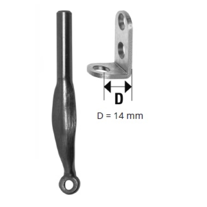 Stützhaken zum Anschrauben feuerverz., Dorn Ø 8mm, Gesamthöhe: 90mm - 1 Stück