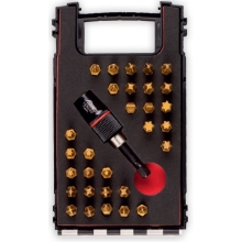 31 -teiliger Bit-Depot Master - TIN + Magnethalter TWIN in Kunststoffbox -1 Stück