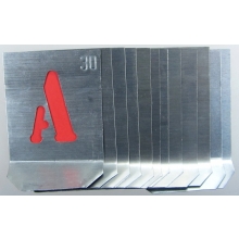 Signier-Schablonen Großbuchstaben A-Z, Schrifthöhe 50mm, Höhe 70mm, Breite 55mm Nr. 2 - 1 Stück