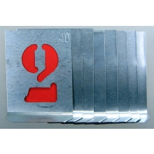 Signier-Schablonen Ziffern 0-9, Schrifthöhe 30mm, Höhe 45mm, Breite 35mm Nr. 1 - 1 Stück