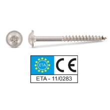 Tellerkopf-Holzbauschrauben A4 Edelstahl, Teilgewinde, Torx 40, 8,0X180 - 10 Stück
