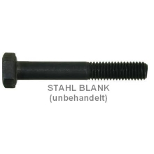 DIN 931 Sechskantschrauben mit Schaft 8.8 blank/schwarz M4x30 - 100 Stück