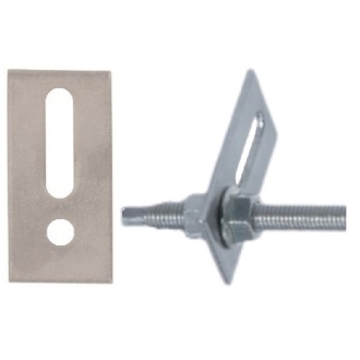 Adapterbleche A2 Edelstahl, 80x30x5mm, 1 Rundloch 11mm + 1 Langloch 11mm - 100 Stück